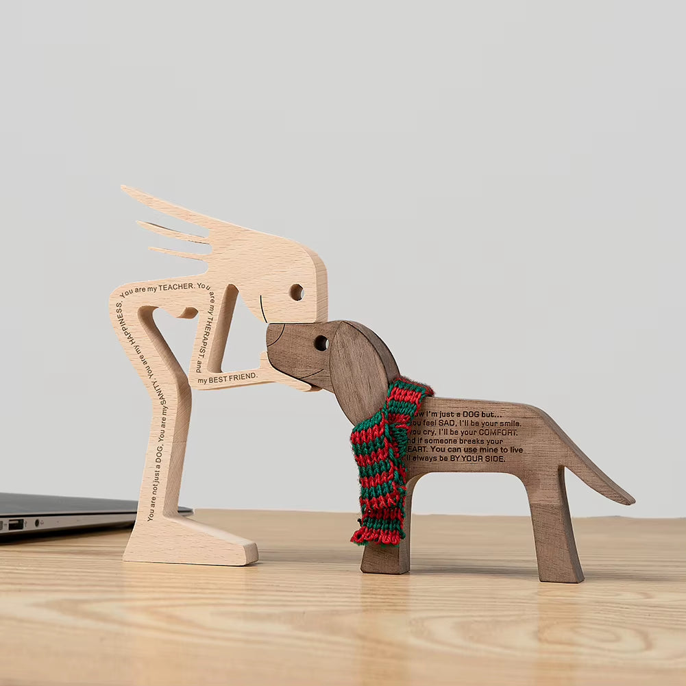 Wooden Couple Figurine Table Ornament