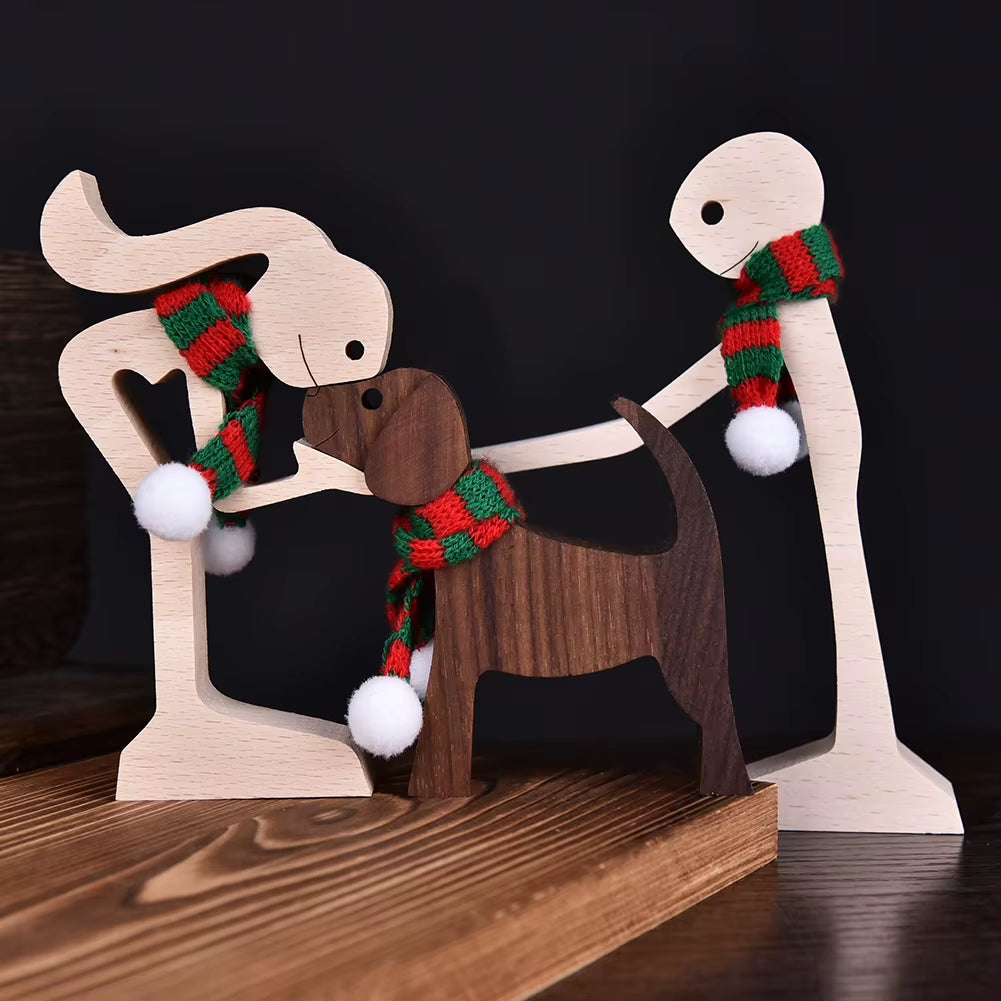Wooden Couple Figurine Table Ornament