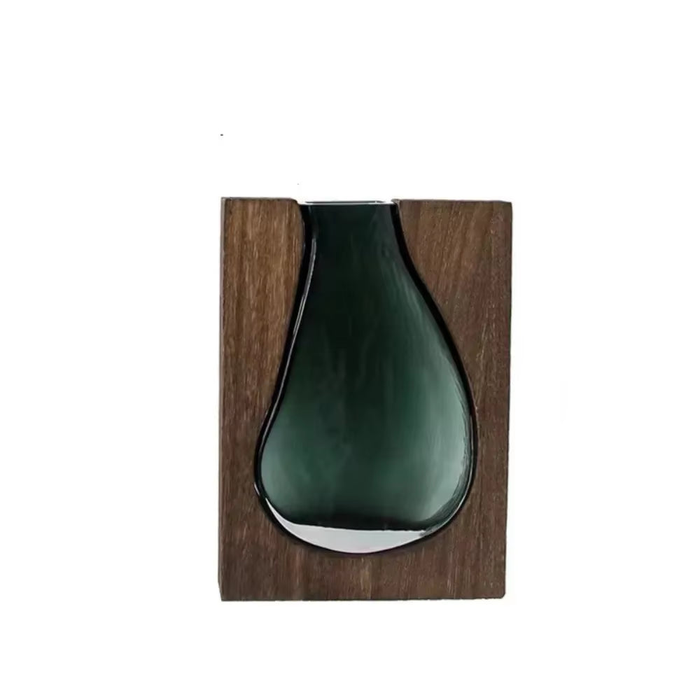 Modern Wooden Glass Vase