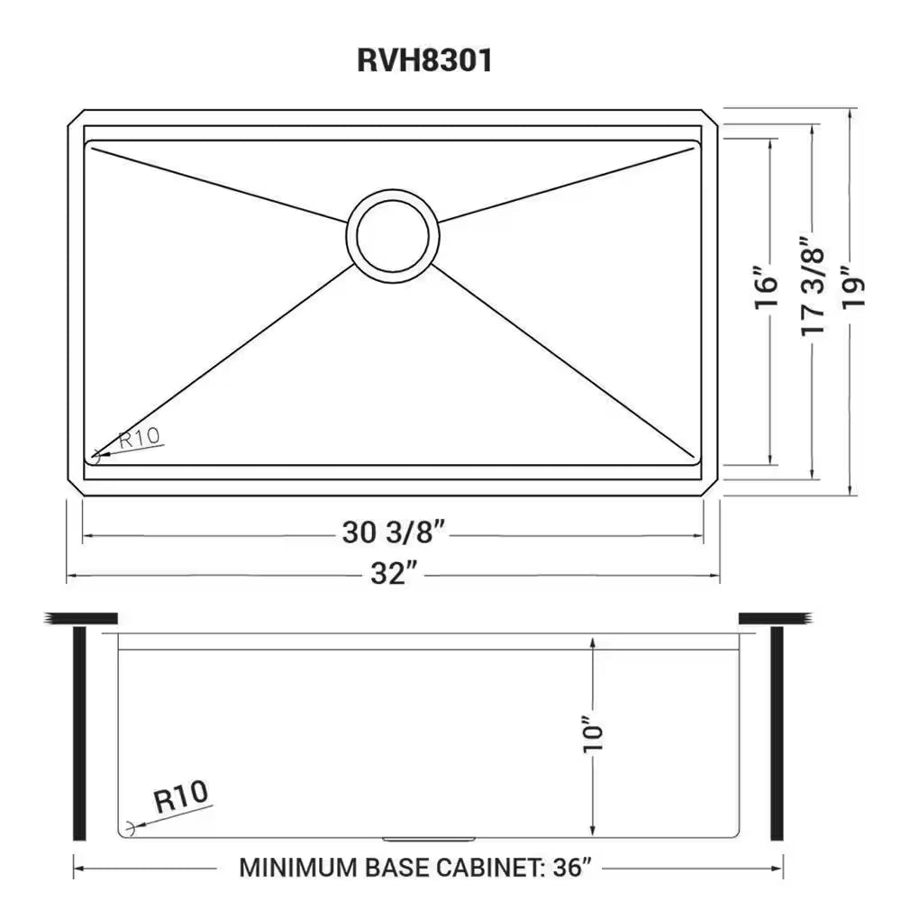 Roma Pro 32" Undermount Single-Bowl Workstation Kitchen Sink