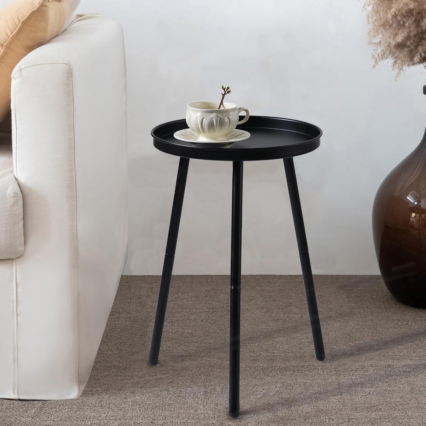 Small Matte Black Side Table