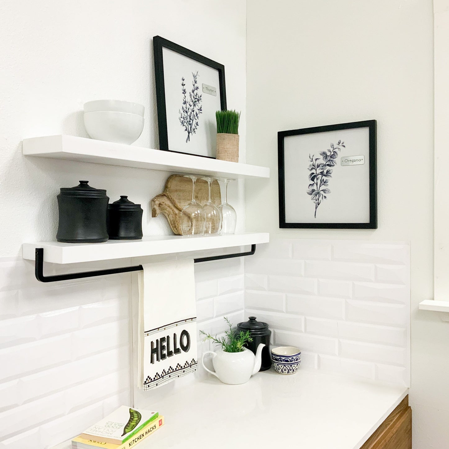 Floating Shelf & Towel Rack Set