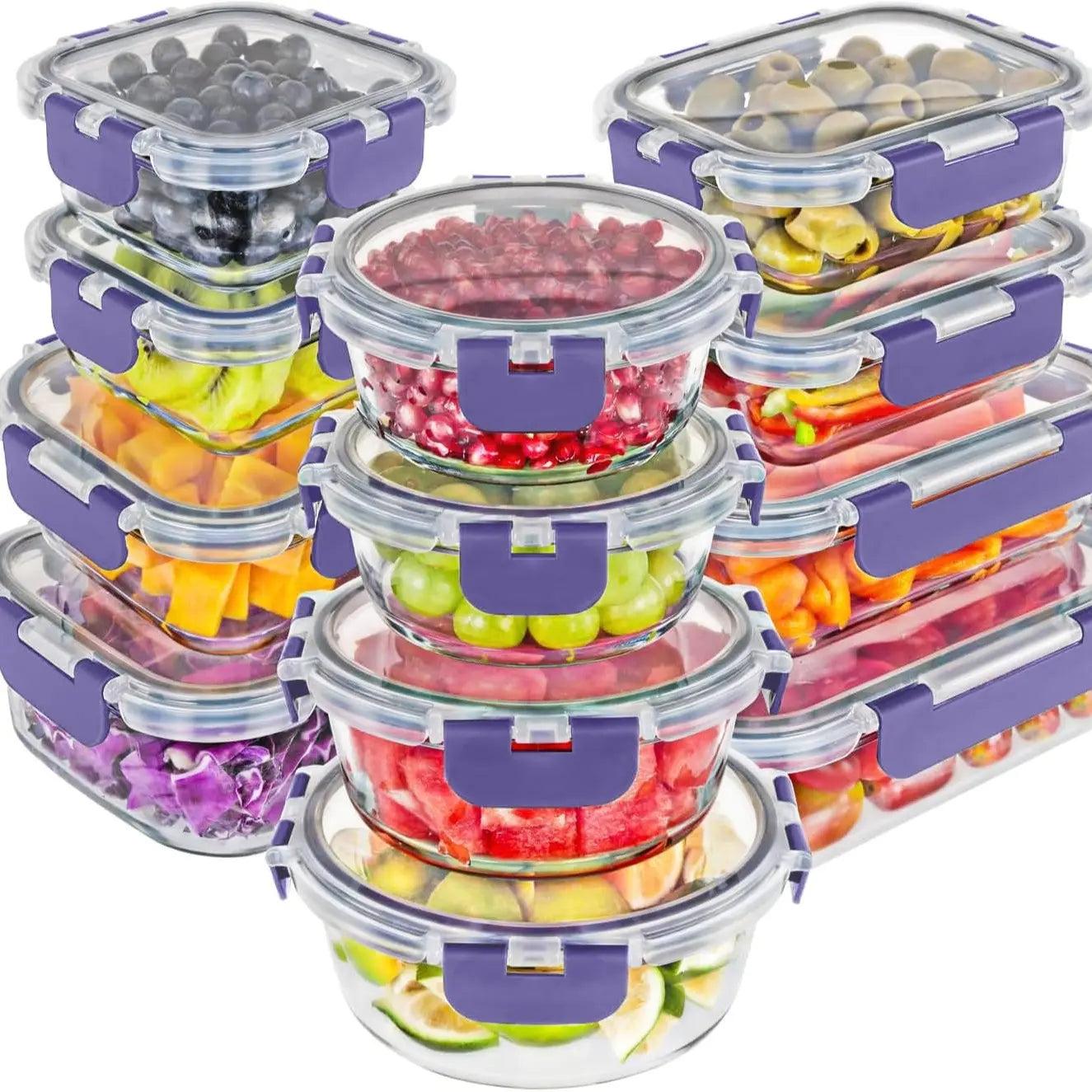 24-Piece Glass Storage Container Set