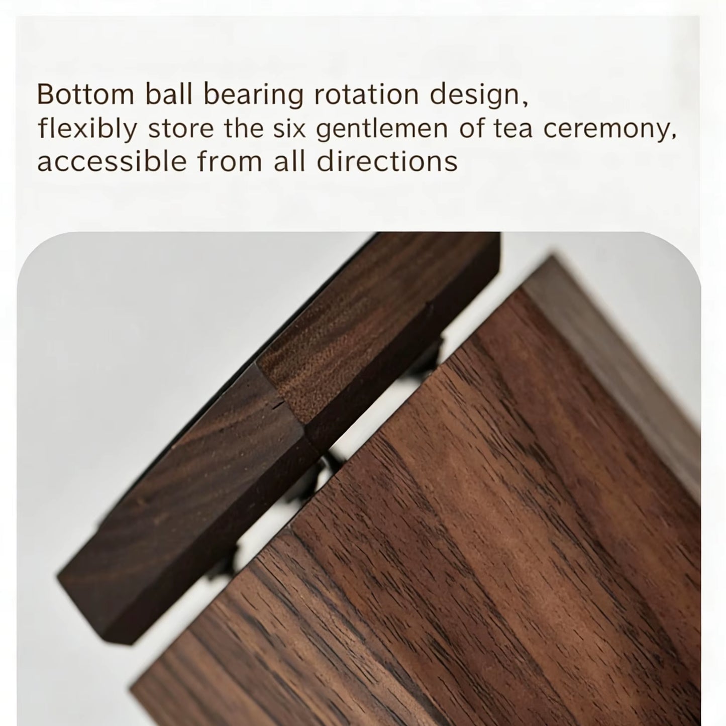 Black Walnut Rotating Storage Organizer