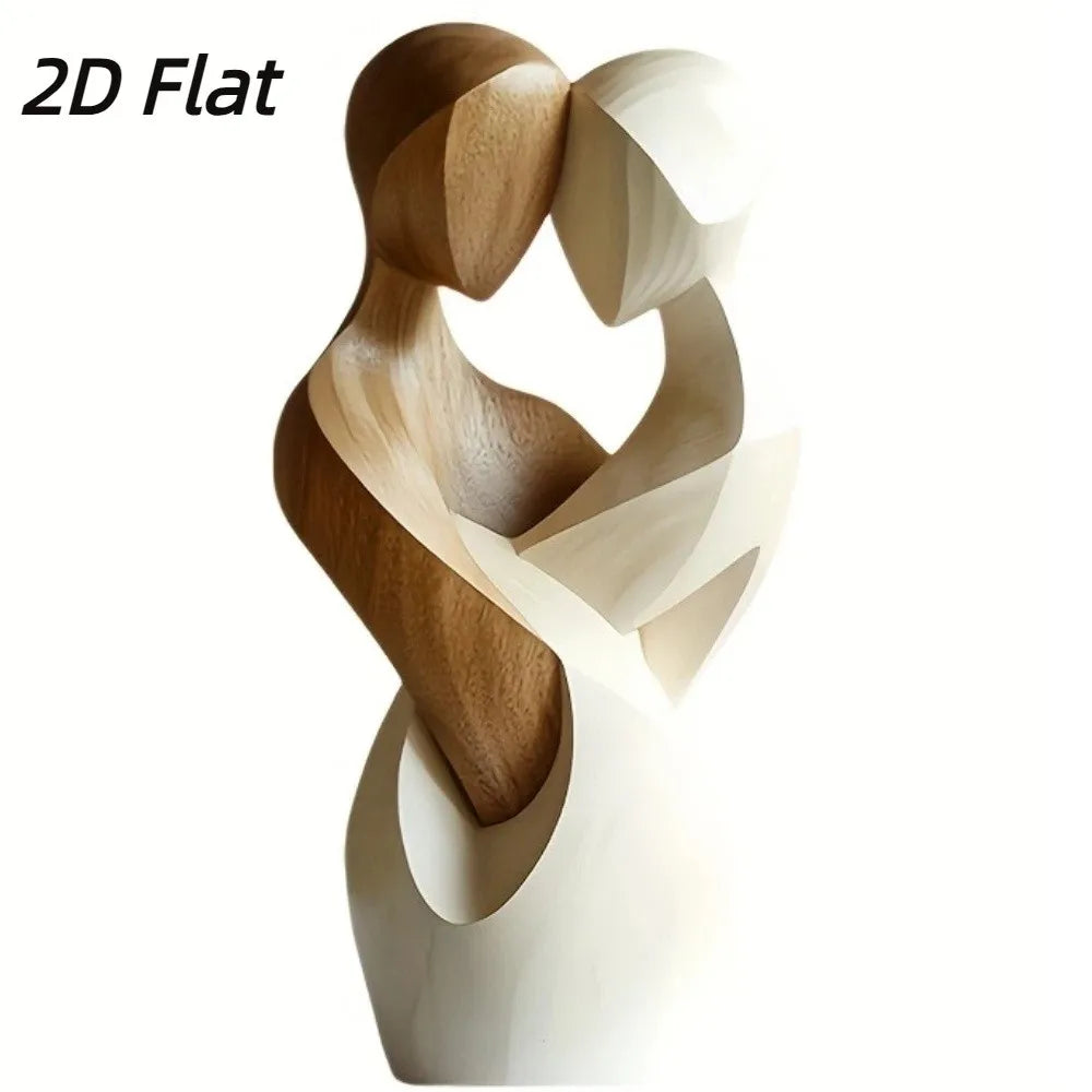 Modern Elegant 2D Flat Embrace Statue