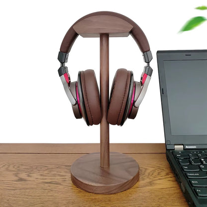 Walnut/Mahogany Wood Headphone Stand