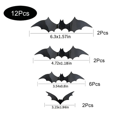 3D Halloween Bat Wall Decorations