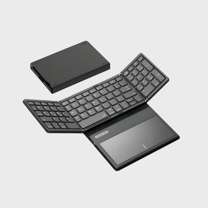 Portable Quadruple-Folding Bluetooth Keyboard with Touchpad