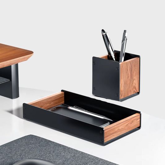Walnut Wood Desktop Organizer