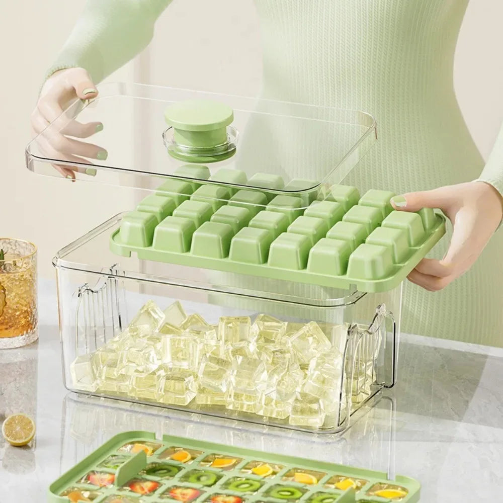 One-Press Ice Cube Storage Box