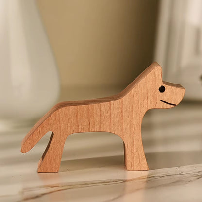 Wooden Couple Figurine Table Ornament 