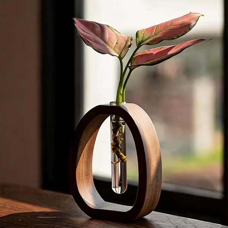 Walnut Frame Flower Bottle