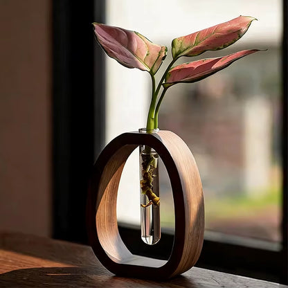 Walnut Frame Flower Bottle