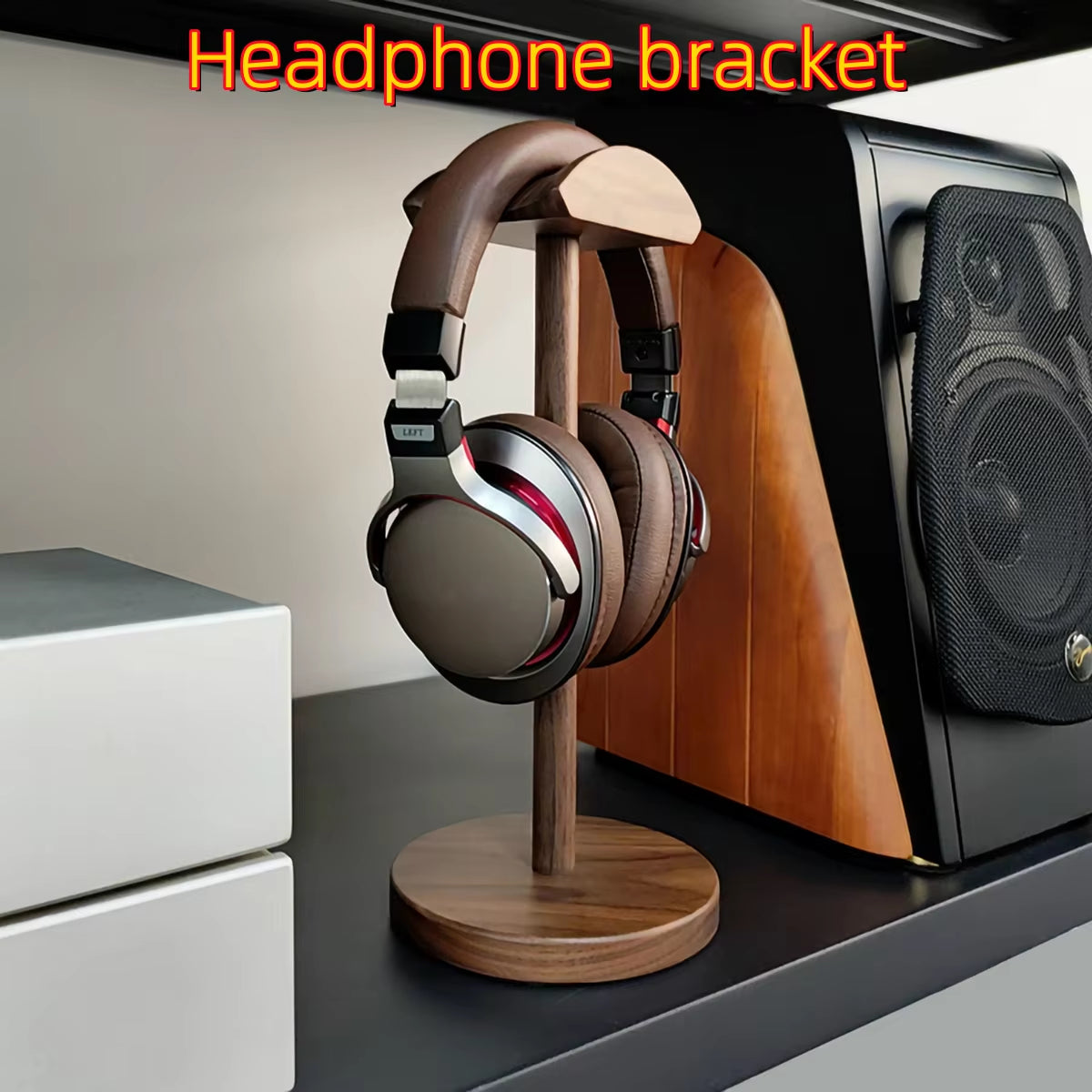 Walnut/Mahogany Wood Headphone Stand