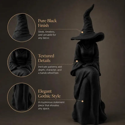 Black Faceless Witch Halloween Wall Decoration