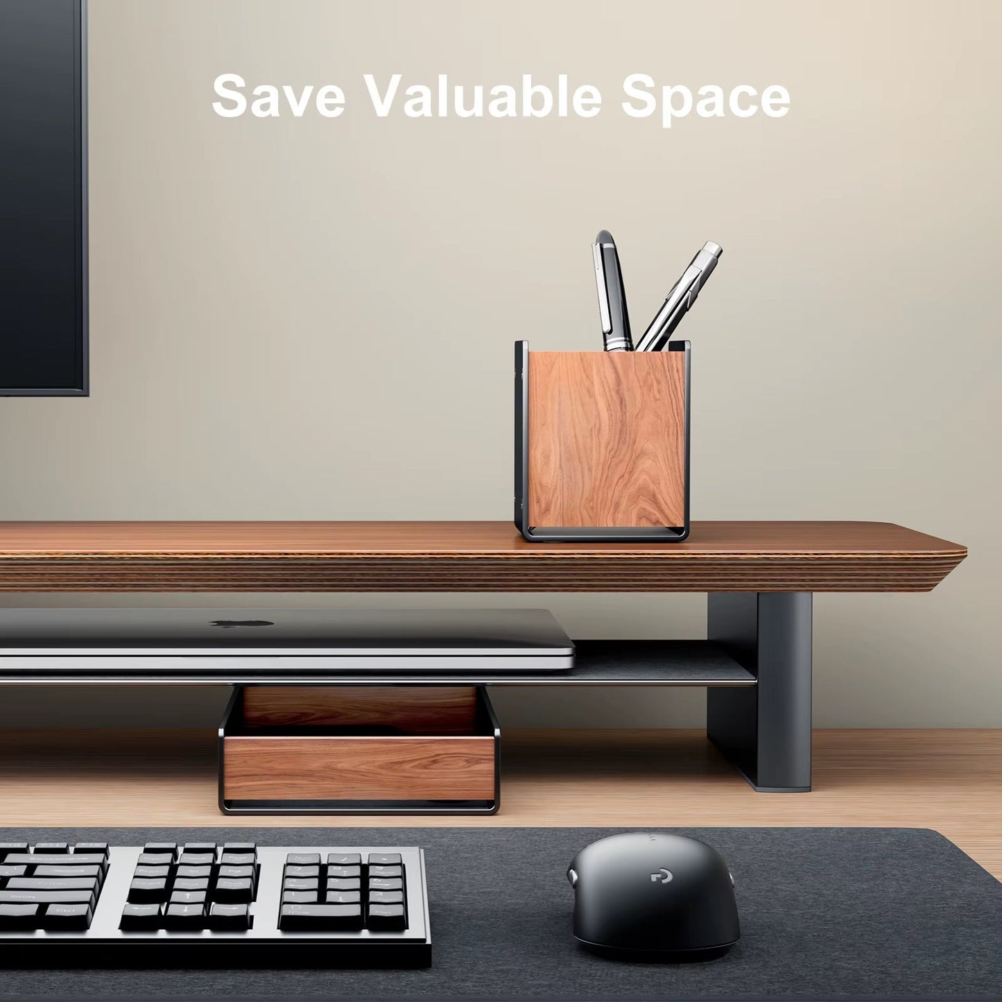 Walnut Wood Desktop Organizer
