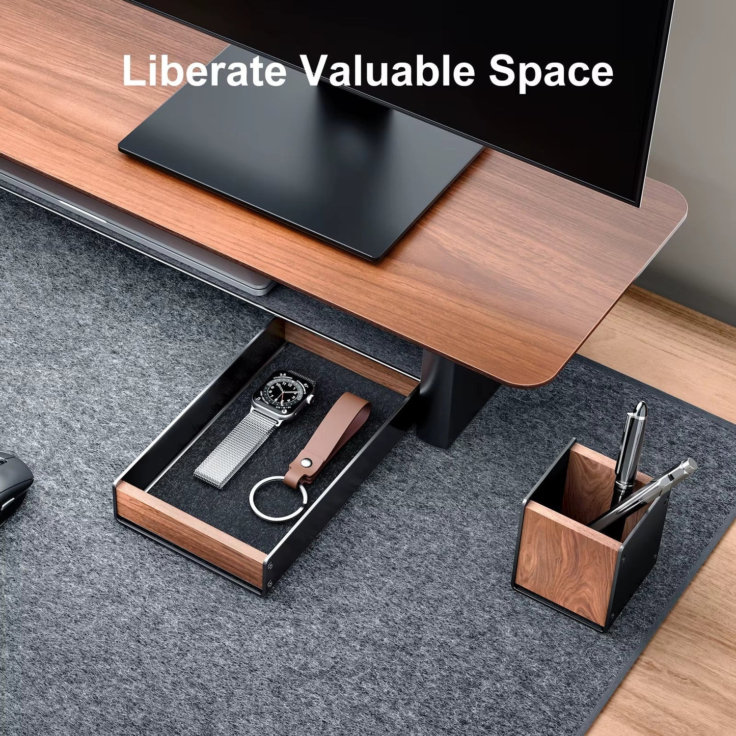 Walnut Wood Desktop Organizer