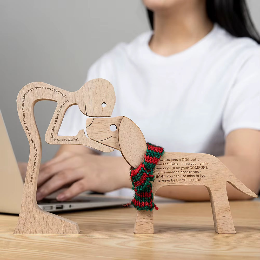 Wooden Couple Figurine Table Ornament 