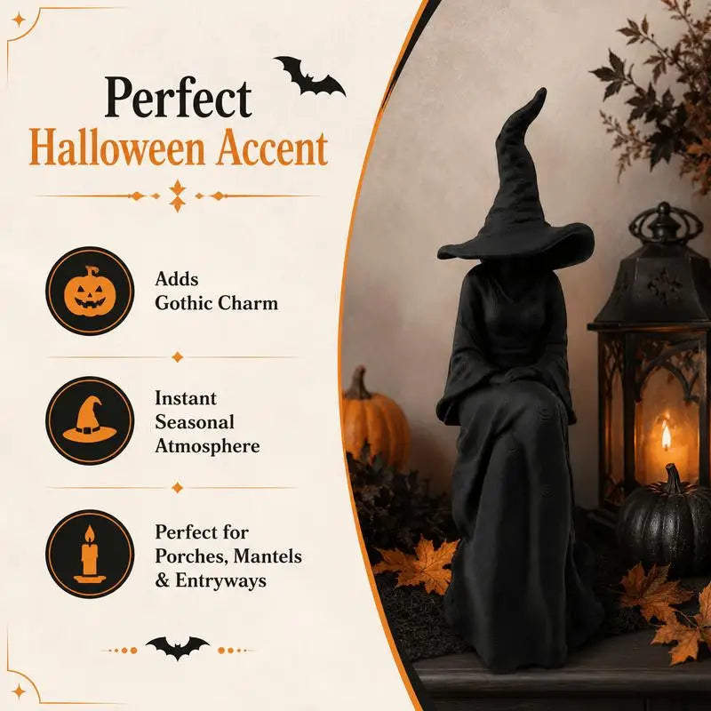Black Faceless Witch Halloween Wall Decoration