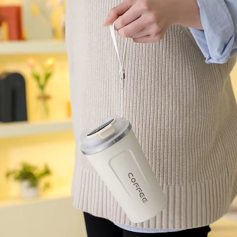 Stainless Steel Smart Thermos with Temperature Display