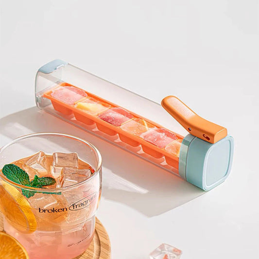 One-Press Ice Cube Tray & Storage Box
