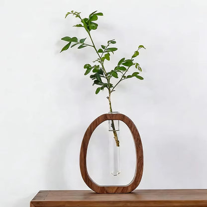 Walnut Frame Flower Bottle