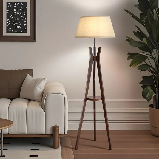 Modern Floor Lamp – Bamboo Tripod Base