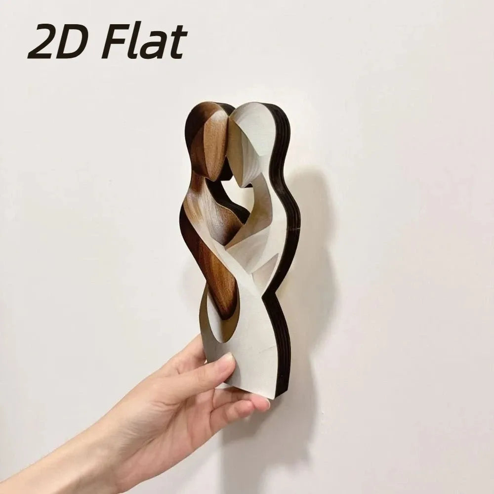 Modern Elegant 2D Flat Embrace Statue