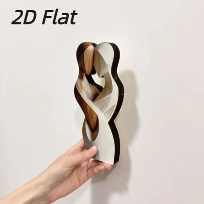 Modern Elegant 2D Flat Embrace Statue