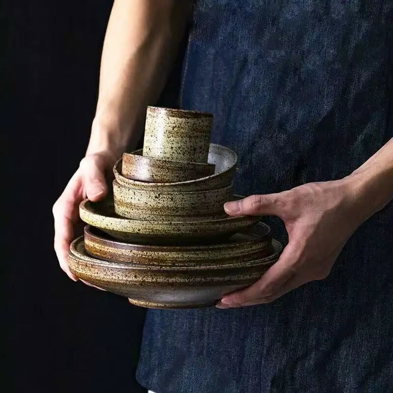 Retro Handmade Stoneware Tableware