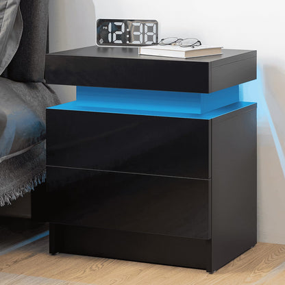 LED Black Modern Nightstands