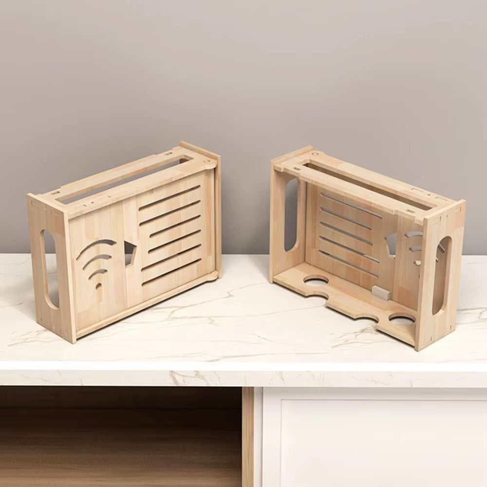 Wall-Mounted Wooden WiFi Router Box