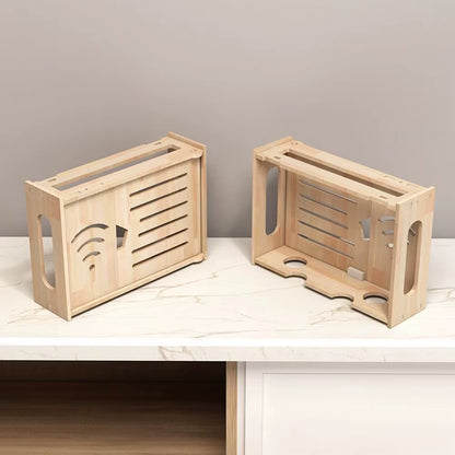 Wall-Mounted Wooden WiFi Router Box