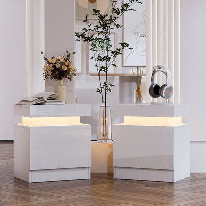LED Black Modern Nightstands