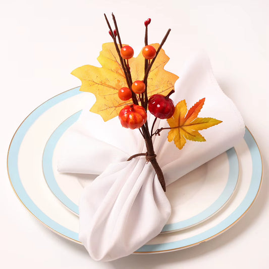 10-Piece Halloween Pumpkin & Maple Leaf Napkin Rings