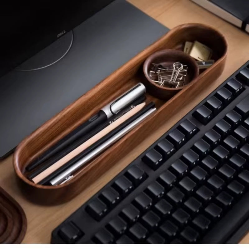 Wooden Desk Organizer Tray
