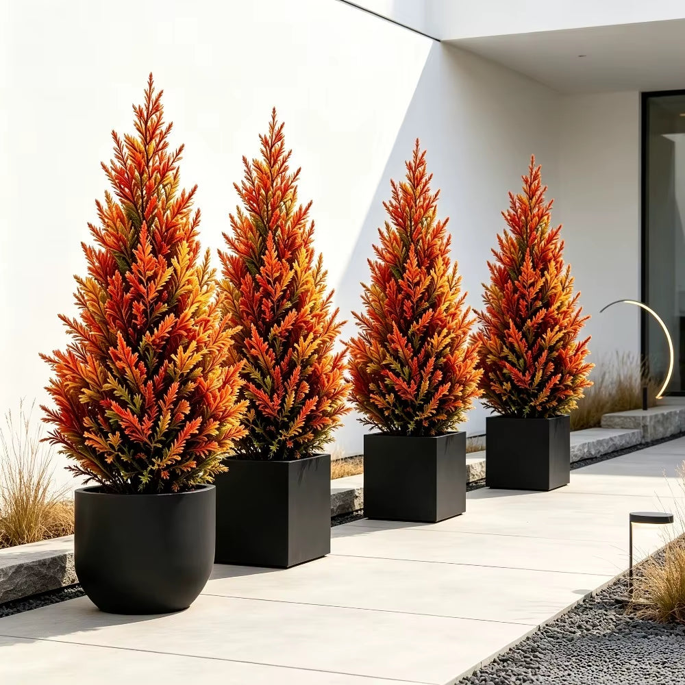 Artificial Red Juniper Autumn Tree Décor