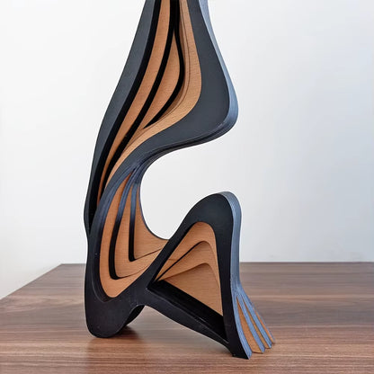 Artistic Abstract Wooden Streamlined Statue