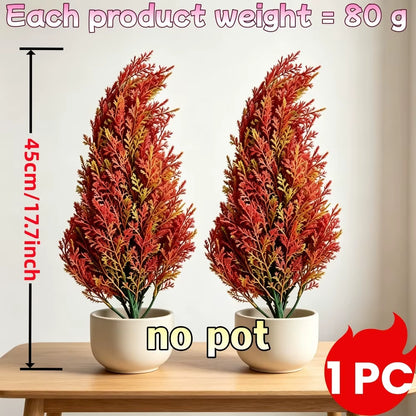 Artificial Red Juniper Autumn Tree Décor