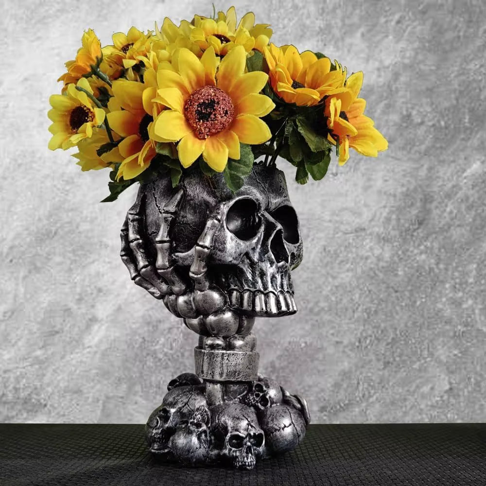 Skull Planter Pot for Gothic Halloween Décor