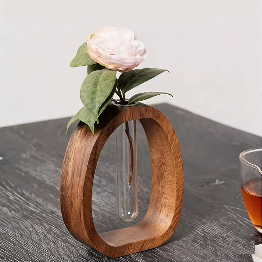 Walnut Frame Flower Bottle