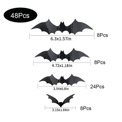 3D Halloween Bat Wall Decorations