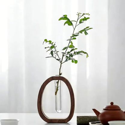 Walnut Frame Flower Bottle