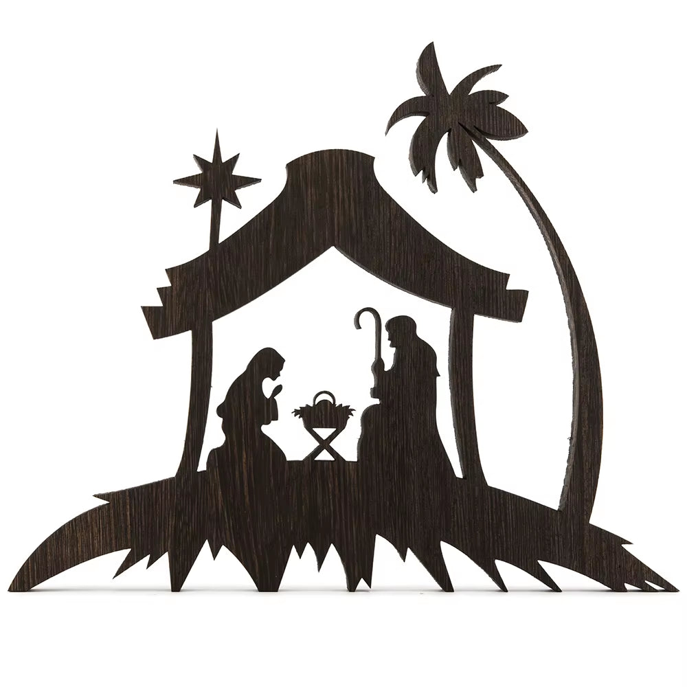 Wooden Couple Figurine Table Ornament 