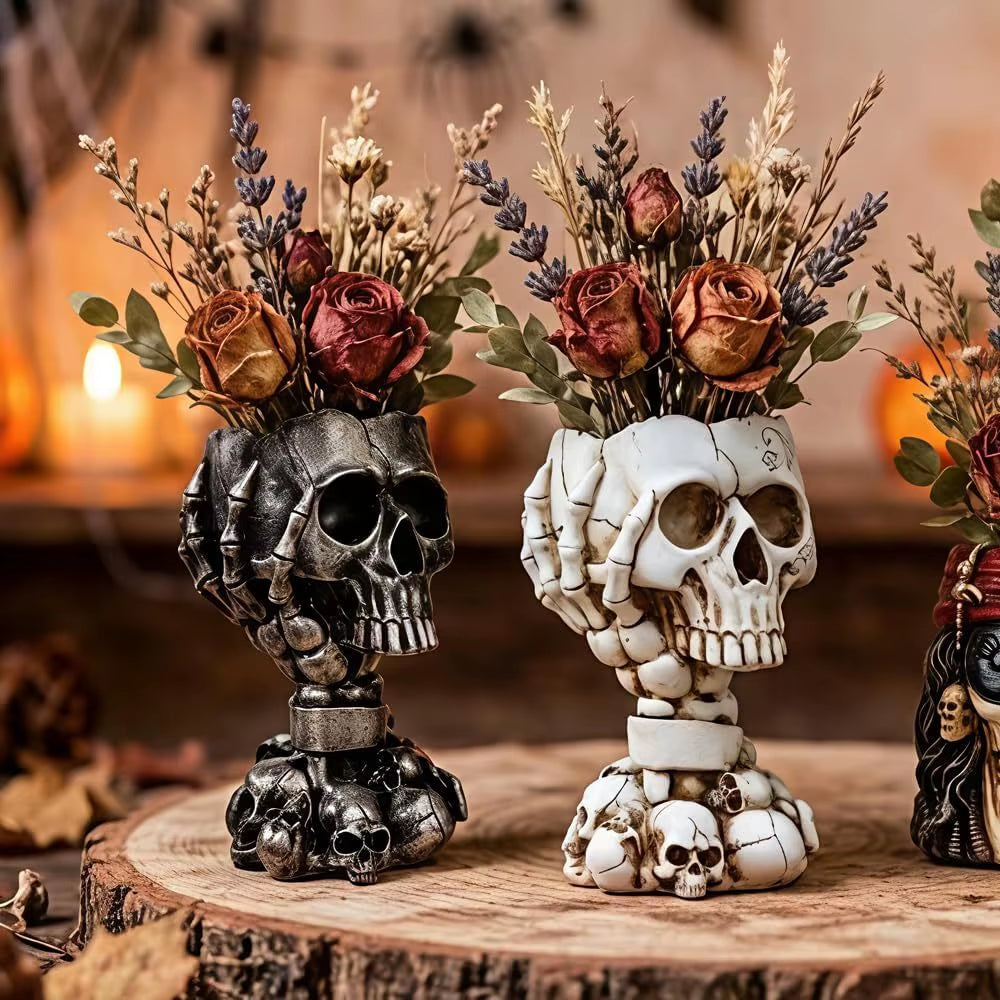 Skull Planter Pot for Gothic Halloween Décor
