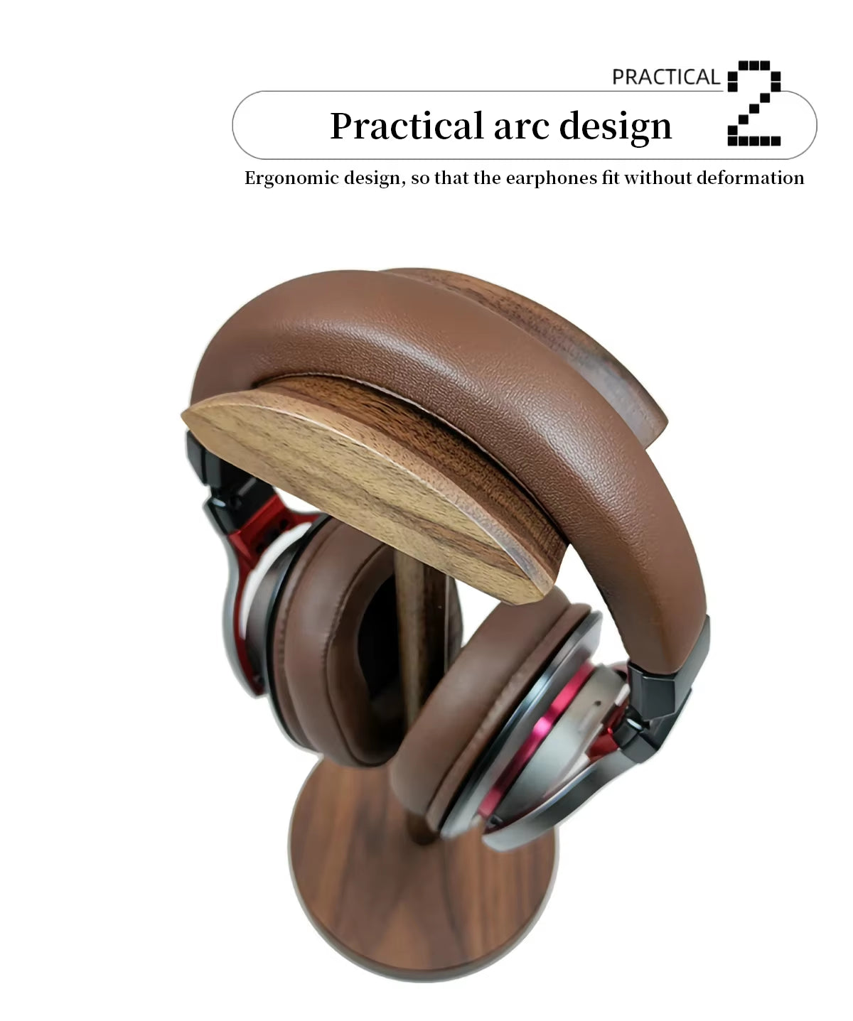 Walnut/Mahogany Wood Headphone Stand