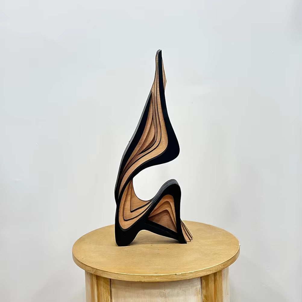 Artistic Abstract Wooden Streamlined Statue