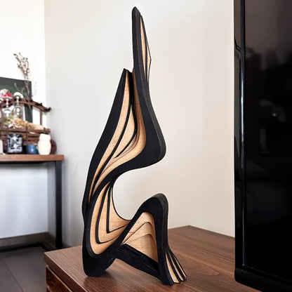 Artistic Abstract Wooden Streamlined Statue