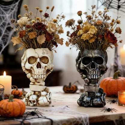 Skull Planter Pot for Gothic Halloween Décor
