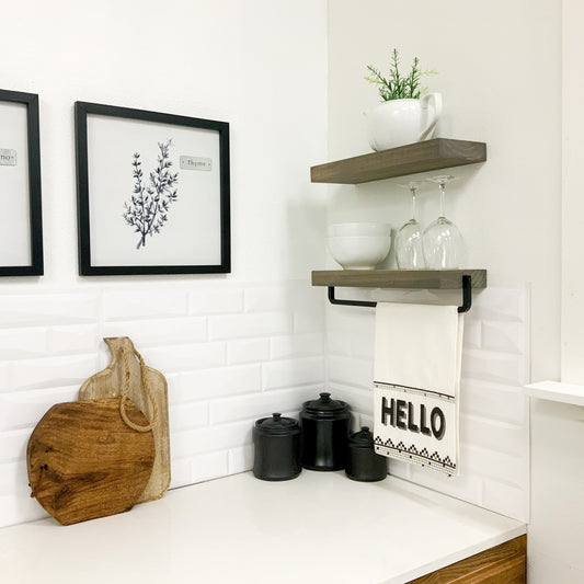 Floating Shelf & Towel Rack Set